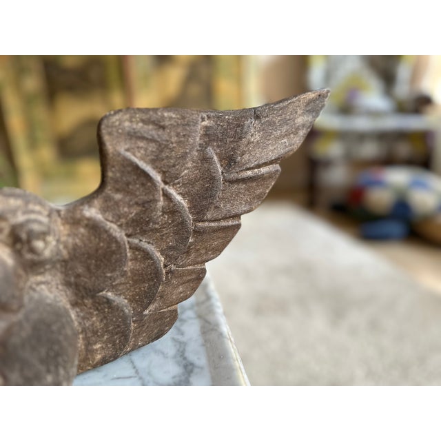 Brown Wooden Cherub Head with Glass Eyes, 1800s For Sale - Image 8 of 12