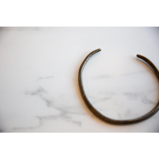 1950s Vintage African Bronze Artifact With Geometric Detailing For Sale - Image 5 of 8