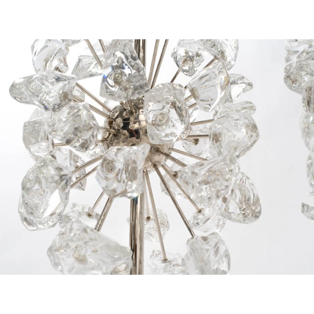 Metal Expansion Clear Glass Rocks Lamps - a Pair For Sale - Image 7 of 10