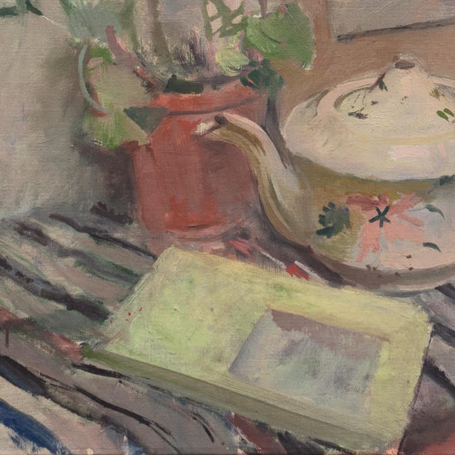 'Still Life With Geranium' by Victor Isbrand, Paris, Post-Impressionist, Royal Academy, Denmark For Sale In Monterey, CA - Image 6 of 10