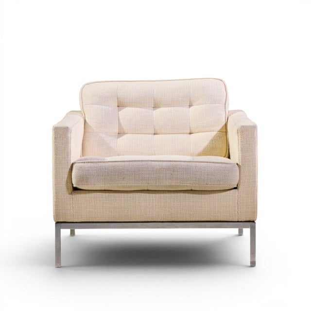 Mid 20th Century Florence Knoll Mid Century Relaxed Cube Club Lounge Chairs - Pair For Sale - Image 5 of 13