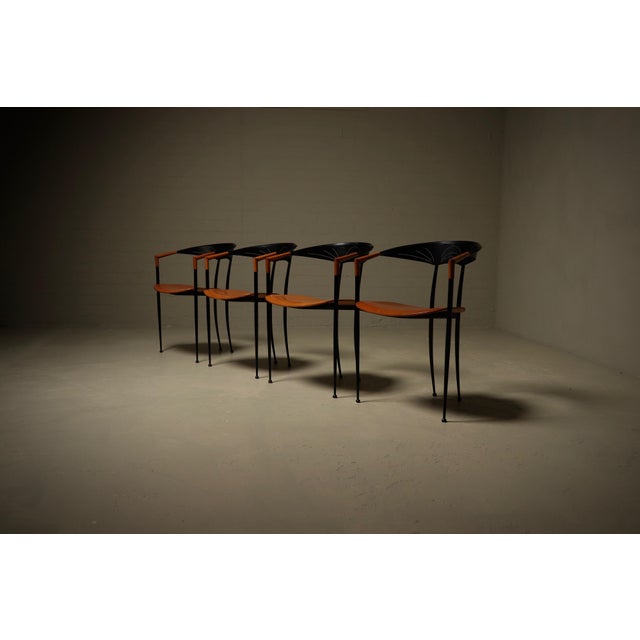 1980s Vintage Dining Chairs by Tetide, Italy, 1980s, Set of 4 For Sale - Image 5 of 13