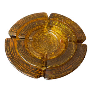 1970s Anchor Hocking Soreno Nesting Ashtray Set, Amber- 3 Pieces