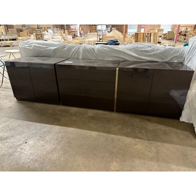 Designed by Milo Baughman for the living space of the Thayer Coggin family home, this long and lean cabinet is covered in...