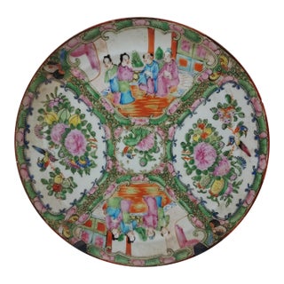 Antique Rose Medallion Plate 9.5" For Sale