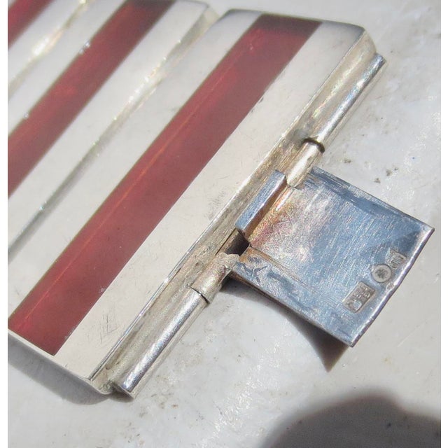 Mid-Century Modern Russian Silver and Faux Tortoise Bracelet Circa 50s For Sale - Image 3 of 6