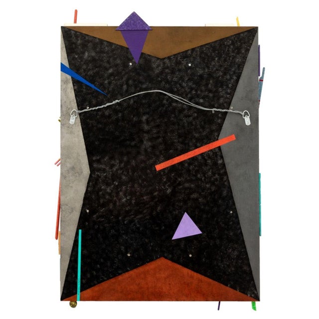 Postmodern Painted Carved Wood Mirror For Sale In New York - Image 6 of 6