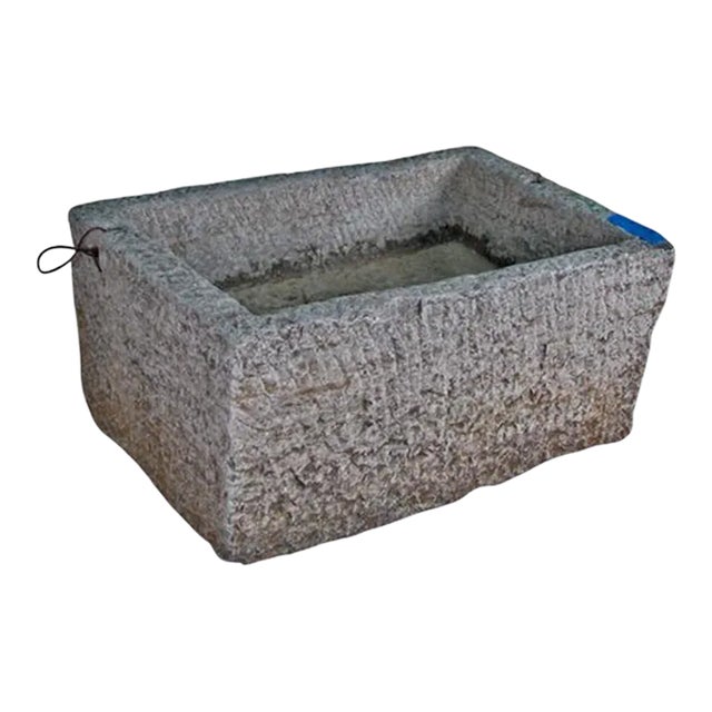 34" Inch Long Hand Chiseled Stone Trough 16 For Sale