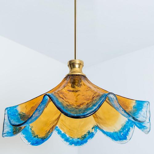 AVMazzega Murano Glass Flower Pendant Light attributed to Mazzega, 1970 For Sale - Image 4 of 14