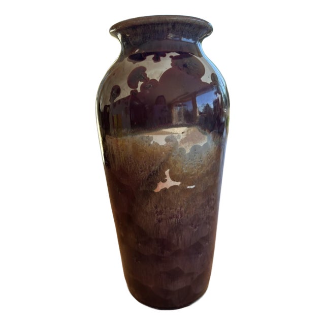 1948 Vintage Signed Vase Purple Mint Condition 9.5" Tall For Sale