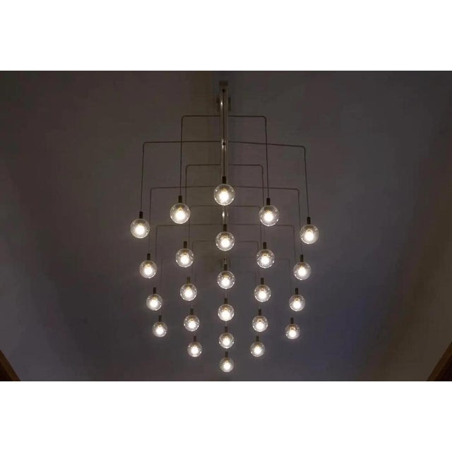 1950s Mid-Century Modern Chandelier in Metal and Patinated Brass, 1950s For Sale - Image 5 of 15