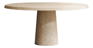 Domus Round Dining Table II in Hand-Sculpted French Oak by Paloma Editions