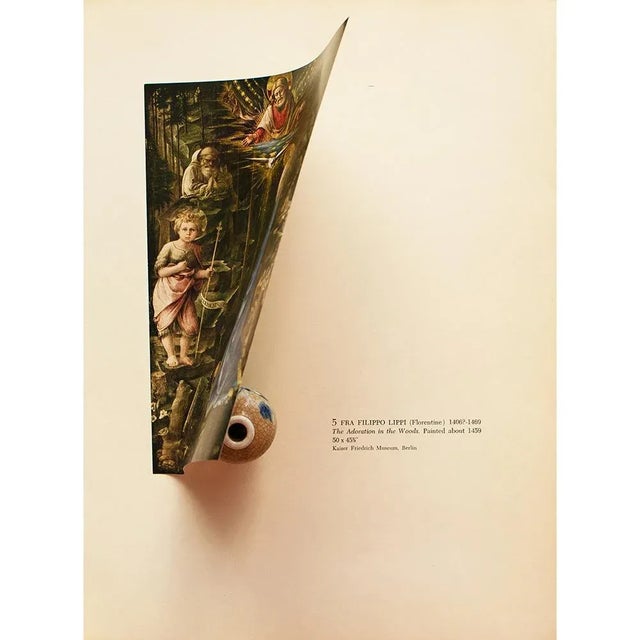 1953 After Fra Filippo Lippi "The Adoration in the Woods", First Edition Full-Color Print For Sale - Image 4 of 8