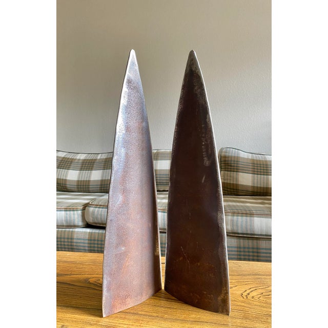 Industrial Steel “Fin” Sculptures, a Pair For Sale - Image 6 of 12