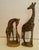 Vintage Hand-Carved Wood Giraffes 12" Dad & 8" Mom/Calf African Safari Folk Art For Sale - Image 4 of 7