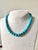 Lovely high-quality vintage Native American turquoise beaded necklace with sterling silver clasp