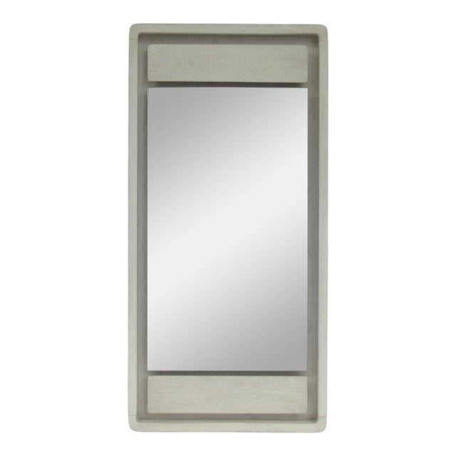 Vintage C.1970's Mid-Century Modern Founder's Furniture Co. Floating Oak Mirror With Rounded Radius Corners For Sale