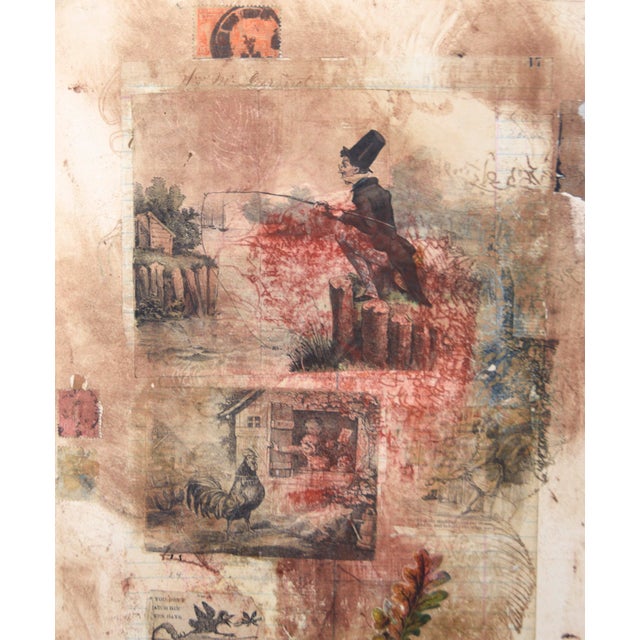 2000 - 2009 "Mischen Bin Wohl" - Chine Colle Monoprint With Collage by Michael Pauker For Sale - Image 5 of 6