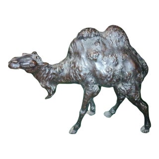 Early 20th Century Late Meiji Era Okimono Camel Sculpture For Sale