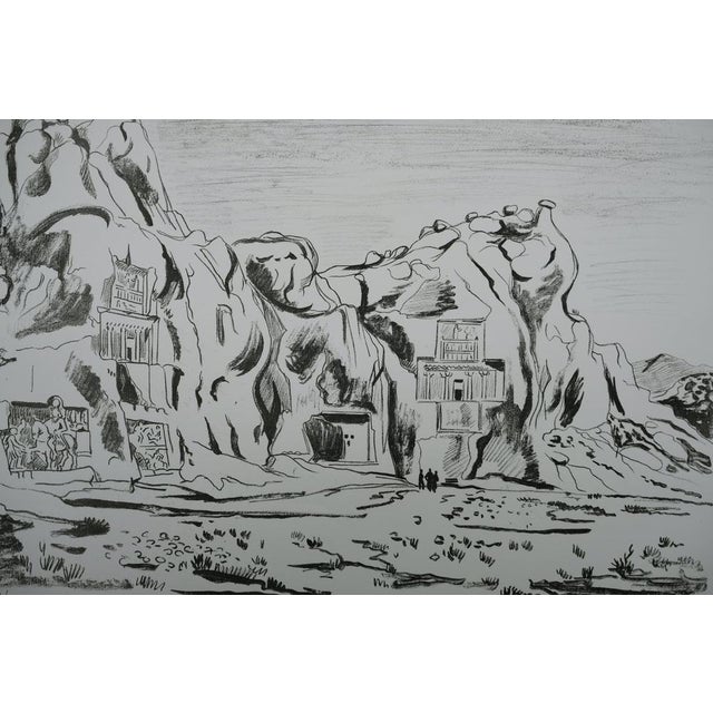 Yves Brayer (1907-1990) The Tombs of the Achaemenid Kings at Naqsh-e Rustam (Iran) Original color lithograph Signed in...