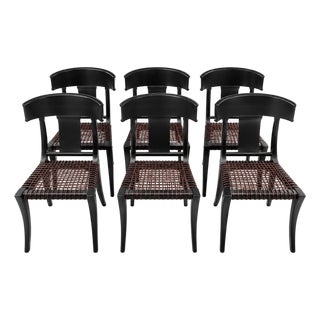 1980s Vintage Klismos Dining Chairs - Set of 6 For Sale