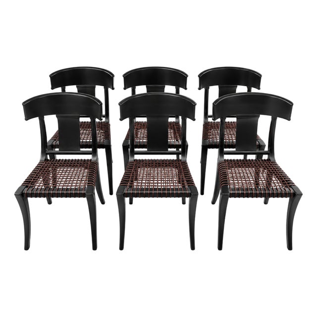 1980s Vintage Klismos Dining Chairs - Set of 6 For Sale