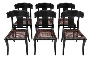 1980s Vintage Klismos Dining Chairs - Set of 6