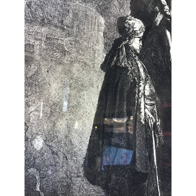Charcoal Mid 20th Century Rembrandt Van Rijn Descent From the Cross, Etching Reproduction For Sale - Image 8 of 10