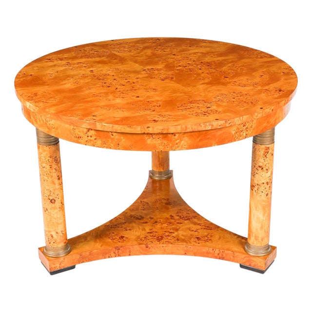 Antique Biedermeier Revival Coffee Table in Burr Elm, 1900s For Sale