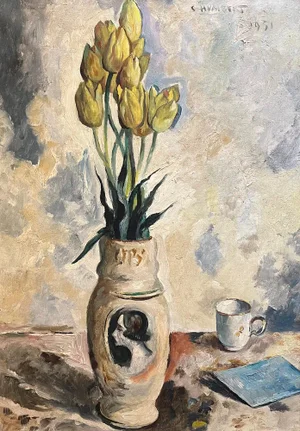 Charles Auguste Humbert, Yellow Tulips, 1931, Oil on Canvas