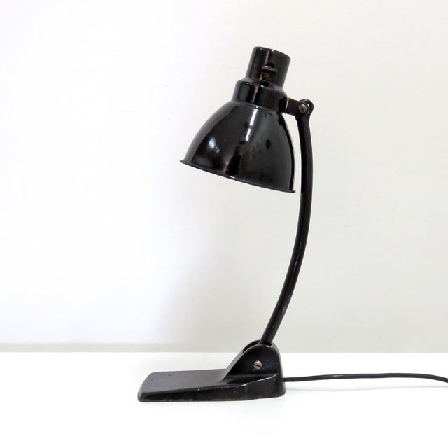 Ebony Bauhaus Table Lamp by Gebr. Jacobus, 1940 For Sale - Image 8 of 10