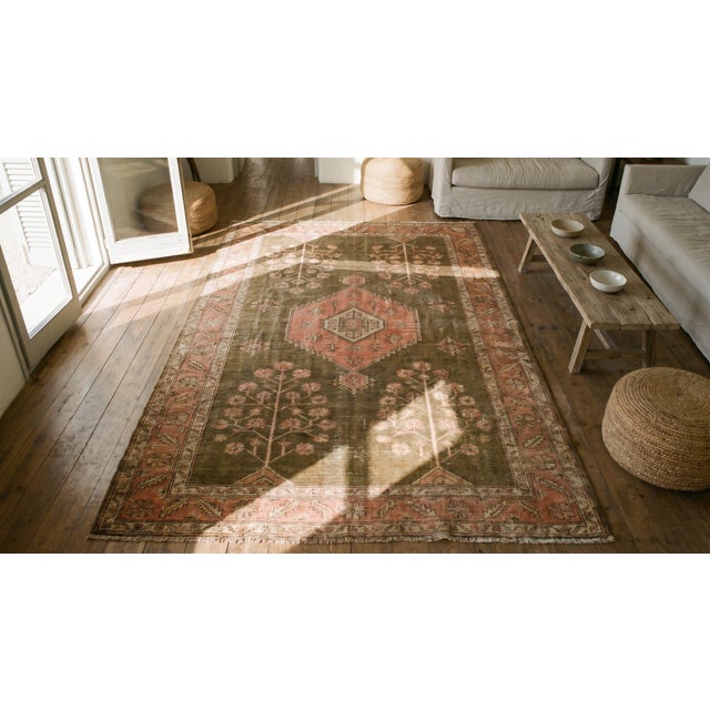 Textile 1920s Tan Taupe Medallion Antique Central Asian Khotan Carpet 5'6" X 11'2" Knotted Wool Rug For Sale - Image 7 of 8
