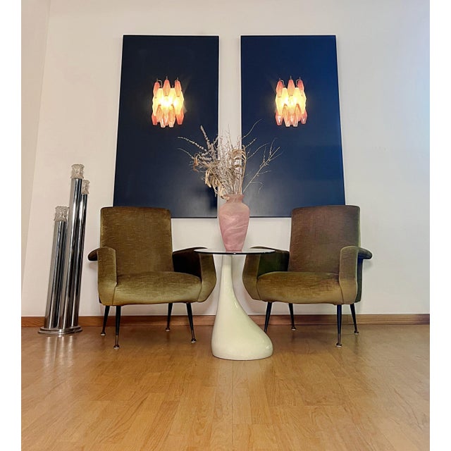 Vintage Murano Italian Poliedri White and Pink Albaster Wall Sconces, 1990, Set of 2 For Sale - Image 13 of 14