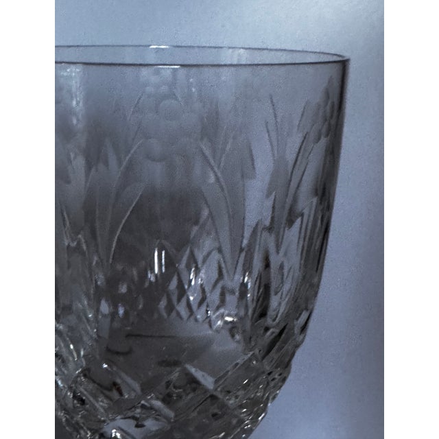 Transparent Made in Yugoslavia Rogaska Queen Wine Goblets - Set of 7 For Sale - Image 8 of 12