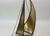 Mid-Century Modern Vintage Mid-Century Modern Brass Sailboat Sculpture on Natural Stone Base For Sale - Image 3 of 8
