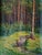 Vintage Forest Landscape Oil Painting, Ukrainian Art, 1971 For Sale