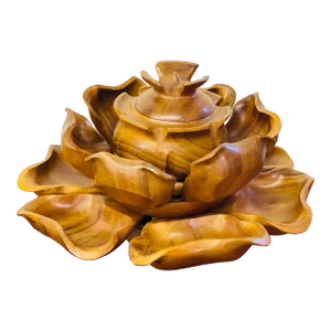 Vintage Midcentury Polynesian Monkey Pod Wooden Serving Set- 15 Pieces