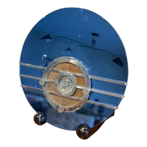1930s Original Art Deco Sparton 'Bluebird' Cobalt Blue Mirror Model 566 Radio Designed by Walter Dorwin Teague