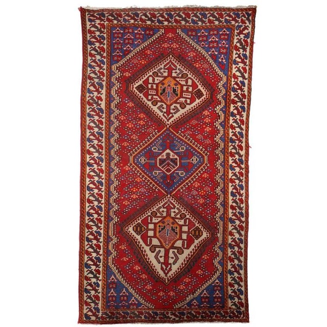 Red Middle Eastern Shiraz Rug For Sale - Image 8 of 8