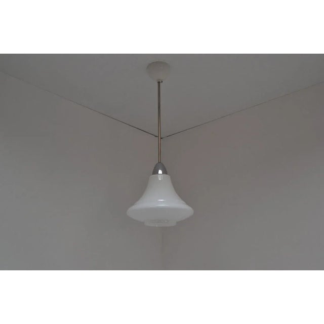 Metal Mid-Century Glass Pendant, 1970s For Sale - Image 7 of 9