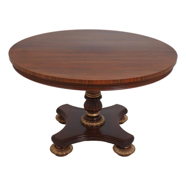 Councill Round Walnut Regency Style Center Table For Sale