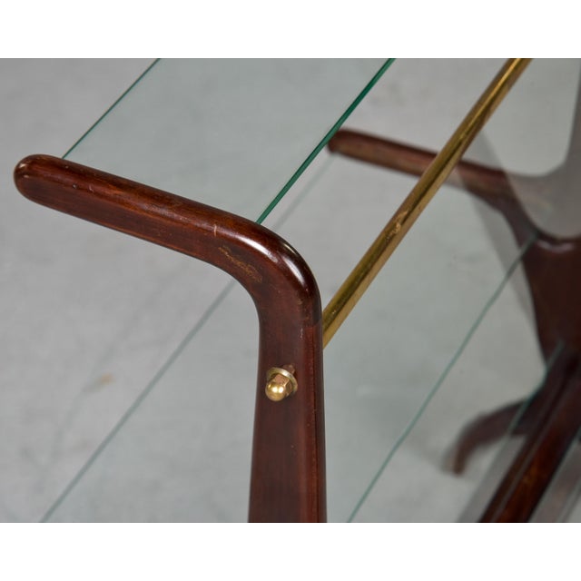 Wood Mid Century Mahogany Magazine Holder Table With Brass Fittings For Sale - Image 7 of 12