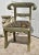 Vintage (1940s) Unique Chair has an Regency Anglo Indian Style. Wood Frame with a Hand Hammered Pewter Finish. Rams Head...
