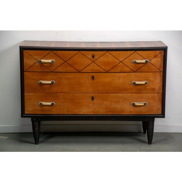 Italian Chest of Drawers in Teak with Faux Bone Handles, 1940 For Sale - Image 14 of 18