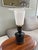 Rarely seen black porcelain table lamp designed by Tapio Wirkkala for Rosenthal. Matte and gloss black porcelain with a...
