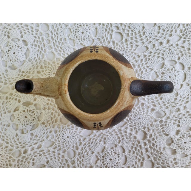1960s German Sgrafo Modern Stoneware Tea Pot For Sale - Image 4 of 7