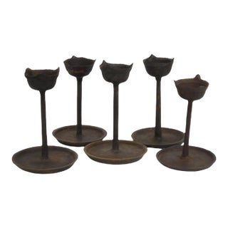 Vintage Oil Burner or Candle Holder, Set of 5 For Sale