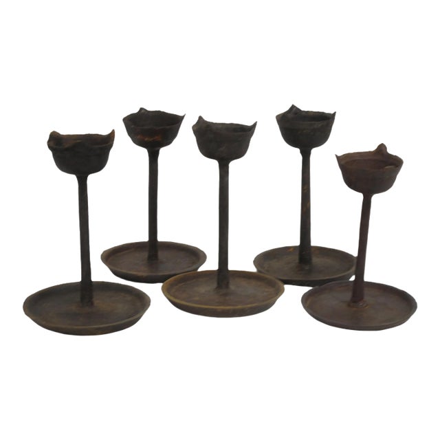 Vintage Oil Burner or Candle Holder, Set of 5 For Sale