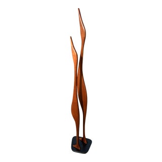 Mid Century Modern Hand Carved Sculptural Birds by Val Robbins, 1960s For Sale