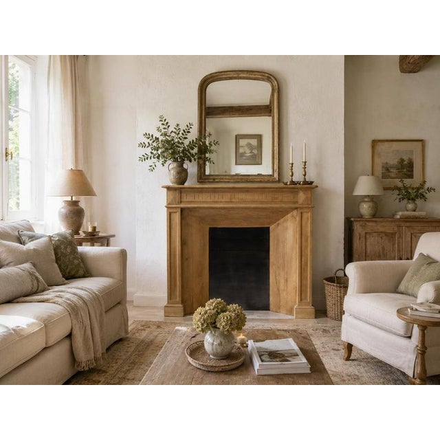 Antique French Fireplace Mantel in Molded Oak, 1890 For Sale - Image 11 of 12